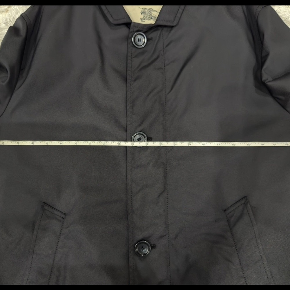Burberry Black Zip Up Button Coat Size Large Over Coat - Picture 12 of 14
